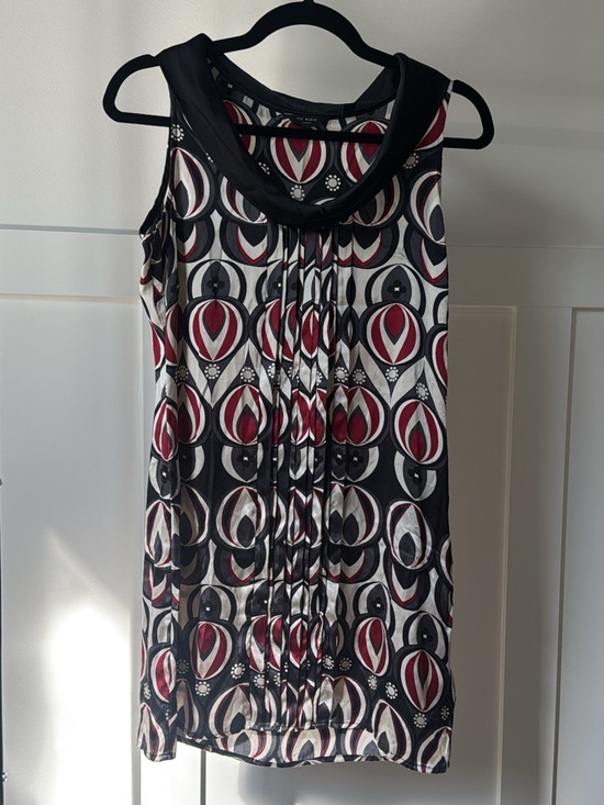 Ted Baker Tops - Ted Baker 100% Silk Cowl Neck Sleeveless Geometric Dress